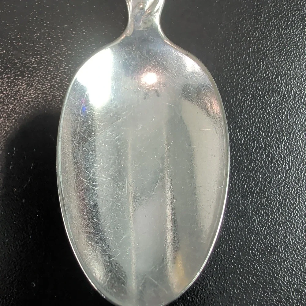 1835 R Wallace Silver Plate Sugar Shell Spoon  Floral Scalloped Monogram